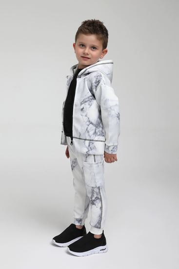 1-4 Yaş Cool Lufionn Erkek Çocuk Hırkalı Takım -Ekru/Gri-