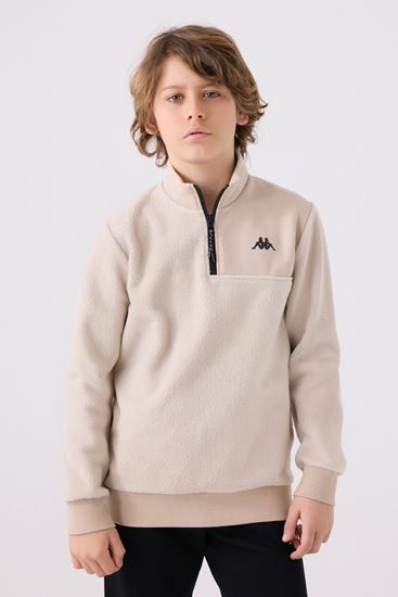 5-16 Yaş KAPPA Erkek Çocuk Sweatshırt -Taş-