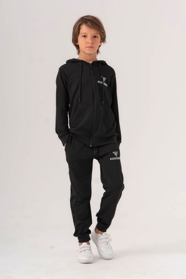 7-16 Yaş Bukkennes School Unısex Çocuk Eşofman Takım -Siyah-