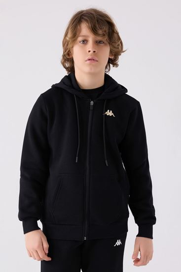 5-16 Yaş KAPPA Erkek Çocuk Premium Hırka -Siyah-