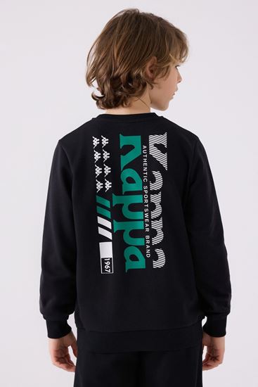 5-16 Yaş KAPPA Erkek Çocuk Sweat -Siyah-