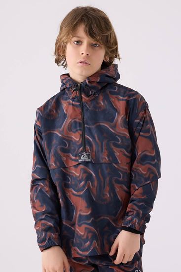 5-16 Yaş KAPPA Erkek Çocuk Premium Yağmurluk Swetshırt -Kiremit-