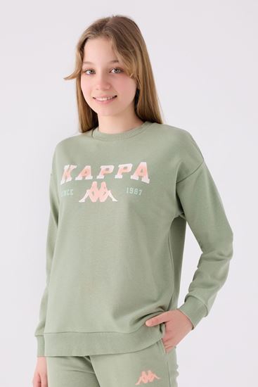 5-16 Yaş KAPPA Kız Çocuk Sweat -Çay Yeşili-