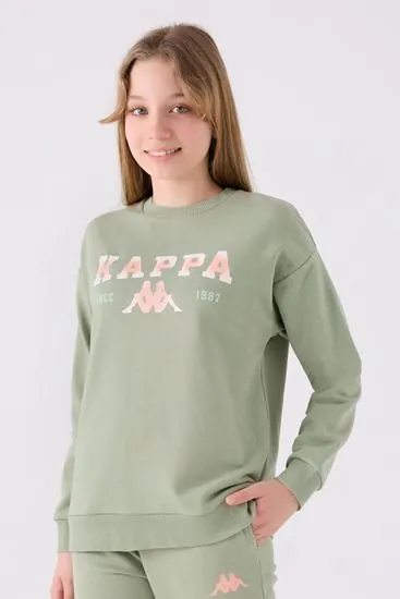 5-16 Yaş KAPPA Kız Çocuk Sweat -Çay Yeşili-