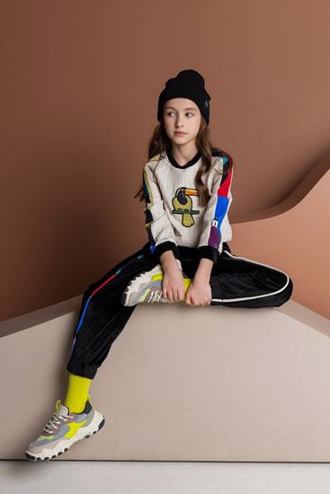 4-12 Yaş Parrot Figure Kız Çocuk Eşofman Takım -Siyah-