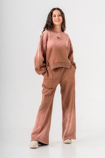 9-15 Yaş Parislora Roma Kız Çocuk Takım -Koyu Latte-