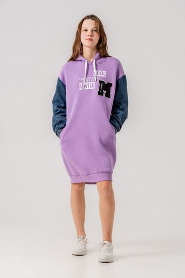 8-15 Yaş Moncelo de Mono Kız Çocuk Elbise -Lila