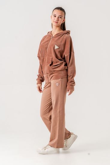 8-15 Yaş Premium Velvet Kız Çocuk Takım -Mocha-