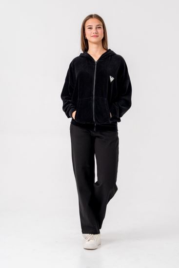 8-15 Yaş Premium Velvet Cotto Kız Çocuk Takım -Siyah-