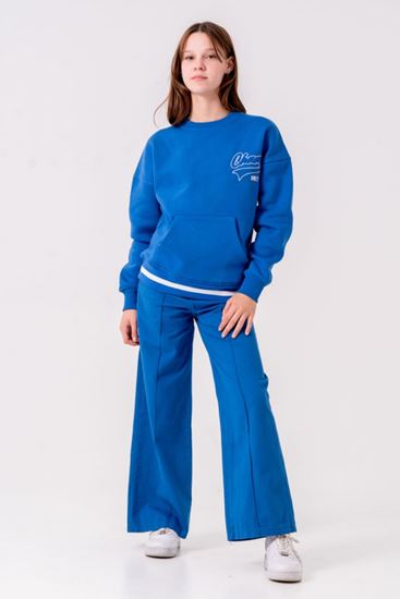 9-15 Yaş Unıque Only Design Kız Çocuk Takım -Saks Mavisi-