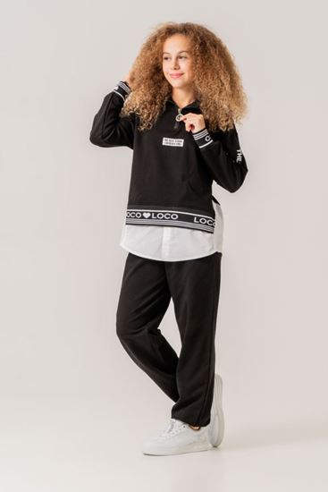 8-15 Yaş Sportife Star Kız Çocuk Takım -Siyah-