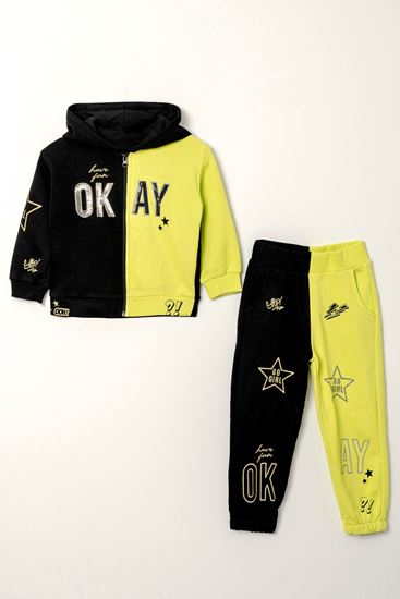 4-8 Yaş Cool Design Premium Kız Çocuk Takım -Siyah/Sarı-