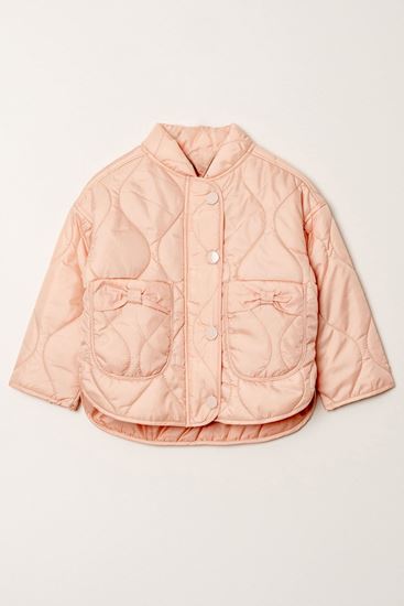 1-6 Yaş Zarala Kız Çocuk Dolgulu Kapitone Mont -Yavruağzı-