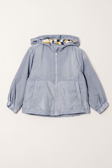 1-5 Yaş Line Cool Design Su İtici Erkek Çocuk Yağmurluk -Uzay Grisi-