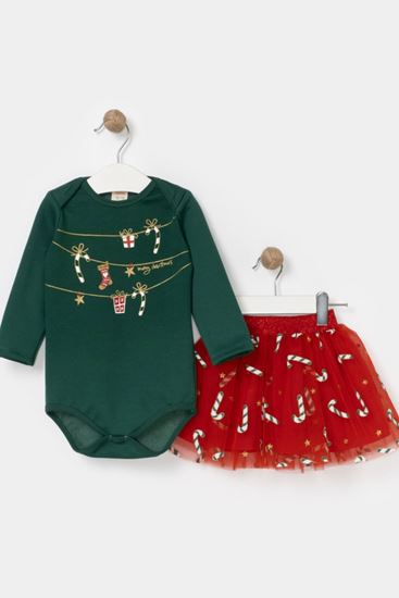 6-18 Aylık New Year Kız Bebek Takım -Yeşil-