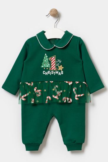 3-12 Aylık New Year Kız Bebek Tulum -Yeşil-