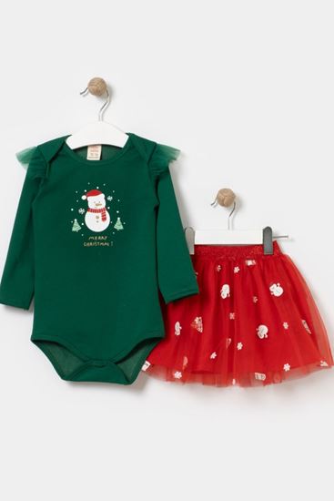 6-18 Aylık Merry Year Kız Bebek Takım -Yeşil-