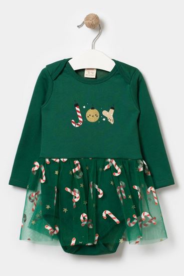 6-18 Aylık Merry Joy Kız Bebek Tulum Elbise -Yeşil-