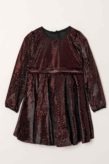 1-8 Yaş  New Year Kız Çocuk Tasarım Elbise -Kırmızı-