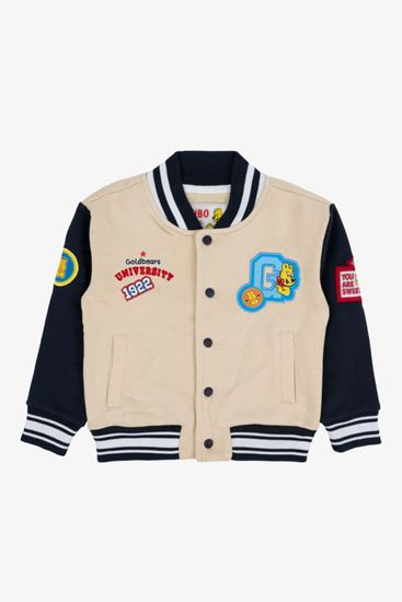 4-10 Yaş Lisanslı Haribo Unısex Çocuk Kolej Ceket -Latte/Laci-