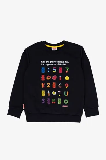3-10 Yaş Lisanslı Haribo Unısex Çocuk Sweat -Siyah-