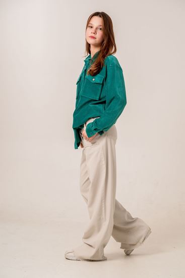 8-15 Yaş Premium Velvet Kız Çocuk Takım -Petrol Yeşili-