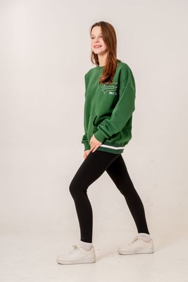 9-15 Yaş Champ Unıque Kız Çocuk Sweat -Benetton Yeşil-