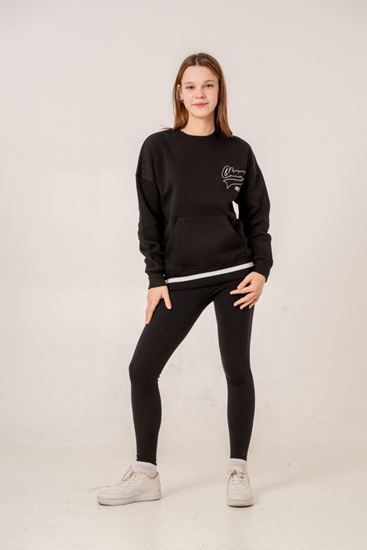 9-15 Yaş Champ Unıque Kız Çocuk Sweat -Siyah-