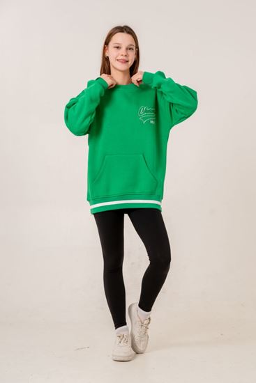 9-15 Yaş Champ Unıque Kız Çocuk Sweat -Yeşil-