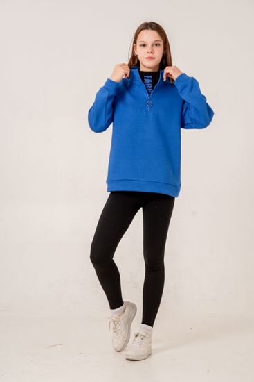 9-15 Yaş Fabulous Cool Kız Çocuk Sweat -Saks Mavisi-
