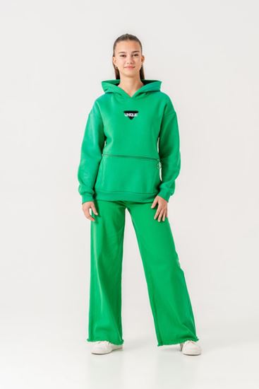 9-15 Yaş Unıque Cool Kız Çocuk Sweatshırt -Yeşil-