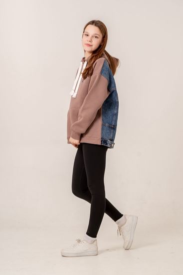 9-15 Yaş Exactly Soddo Kız Çocuk Sweatshırt- Mocha-