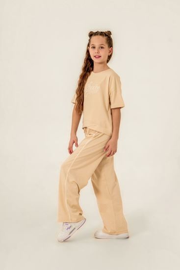 8-12 Yaş Nicely Cotto Kız Çocuk Takım -Latte-