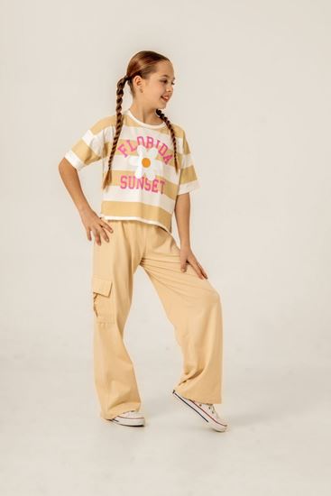 8-12 Yaş Nicely Cotto Kız Çocuk Takım -Latte-