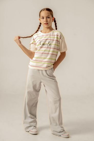 8-12 Yaş Line Cotto Kız Çocuk Takım -Uzay Mavisi-