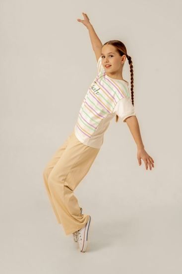 8-12 Yaş Line Cotto Kız Çocuk Takım -Latte-