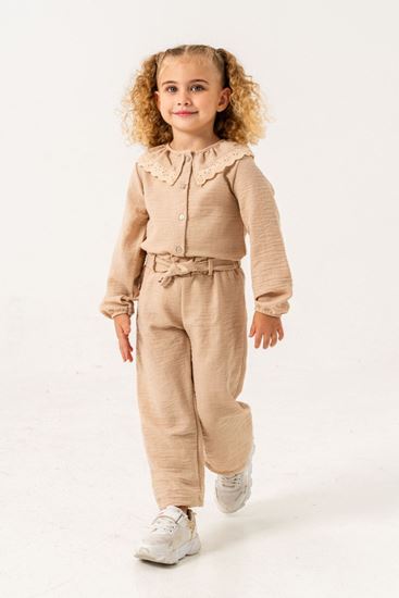 2-9 Yaş Firuze Bentona Kız Çocuk Takım -Latte-