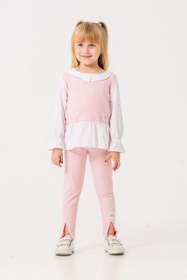 6-9 Yaş New Zarala Kız Çocuk Takım -Pembe-