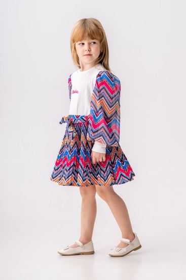 2-9 Yaş Rana Kız Çocuk Etekli Takım -Saks-