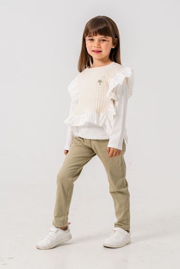 6-9 Yaş Butterfly Kız Çocuk 3'Lü Takım -Haki-