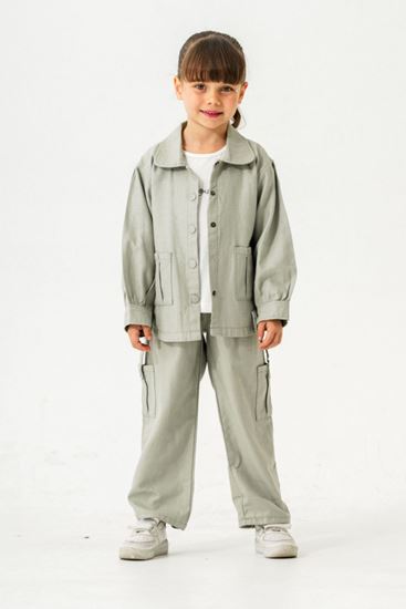 6-9 Yaş Miami Cotto Kız Çocuk 3'Lü Takım -Haki-