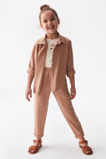 4-8 Yaş La Marais Paris  Kız Çocuk 3'Lü Takım -Latte Kahve-