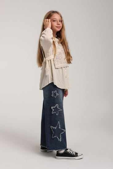 4-14 Yaş Mussness Pavlova Kız Çocuk 3'Lü Takım-Krem