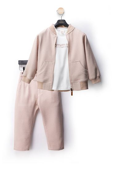 2-10 Yaş Frover Cool Erkek Çocuk 3'Lü Takım-Latte