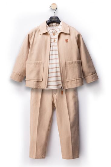 2-10 Yaş Mussness Line Erkek Çocuk 3'Lü Takım-Caramel