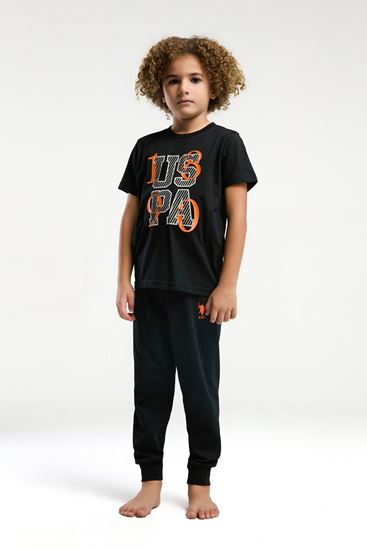 4-15 Yaş Lisanslı Us Polo ASSN Erkek Çocuk Takım-Siyah