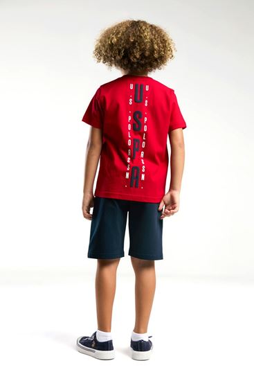 4-15 Yaş Lisanslı Us Polo ASSN Erkek Çocuk Takım-Kırmızı