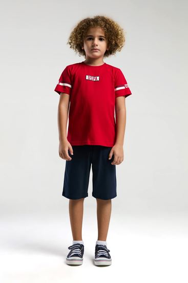 4-15 Yaş Lisanslı Us Polo ASSN Erkek Çocuk Takım-Kırmızı