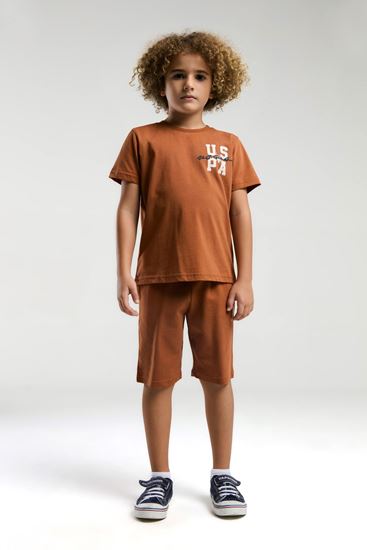 4-15 Yaş Lisanslı Us Polo ASSN Erkek Çocuk Takım-Kahverengi