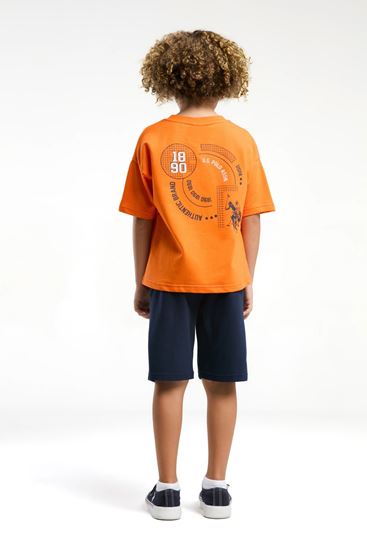 4-15 Yaş Lisanslı Us Polo ASSN Erkek Çocuk Takım-Turuncu